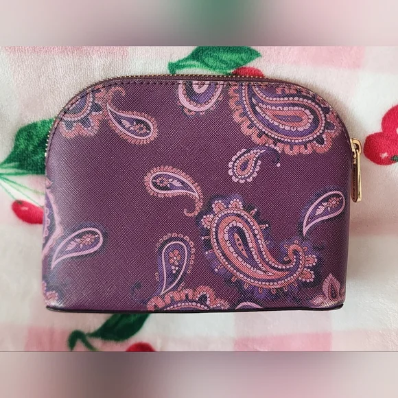 Michael Kors Purple Paisley Makeup Bag - Picture 7 of 12